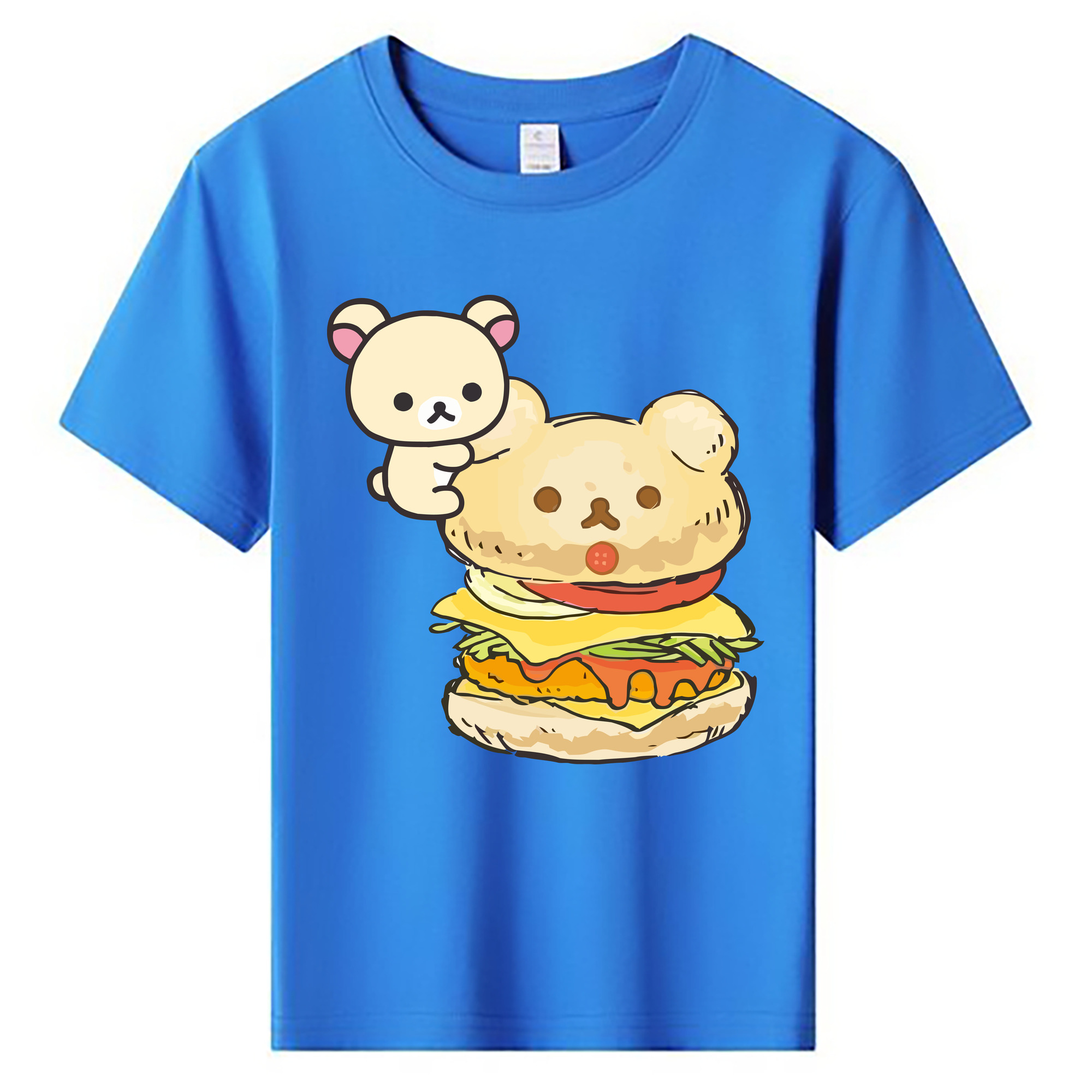 （画像用） リラックマ リラックマ キイロイトリ Rilakkuma Korilakkuma Kiiroitori 綿100％キッズTシャツ（フロントプリント）